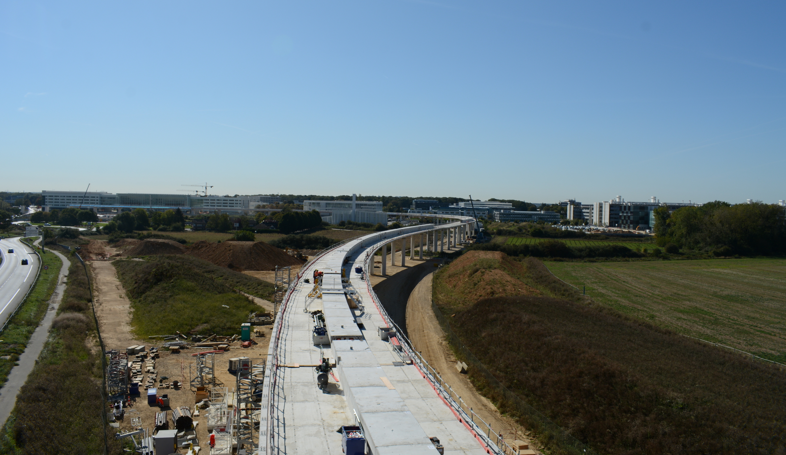 Le premier viaduc de la ligne 18 raccordera les gares de Palaiseau et du CEA Saint-Aubin, dans l'Essonne.